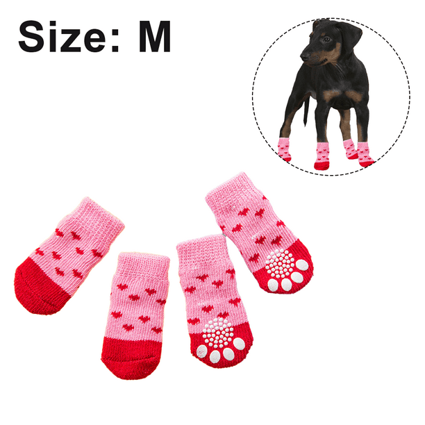  16 calcetines para perro para perros pequeños y medianos, calcetines  de interior antideslizantes para perros con agarres para suelos de madera  dura en interiores (talla M) : Productos para Animales