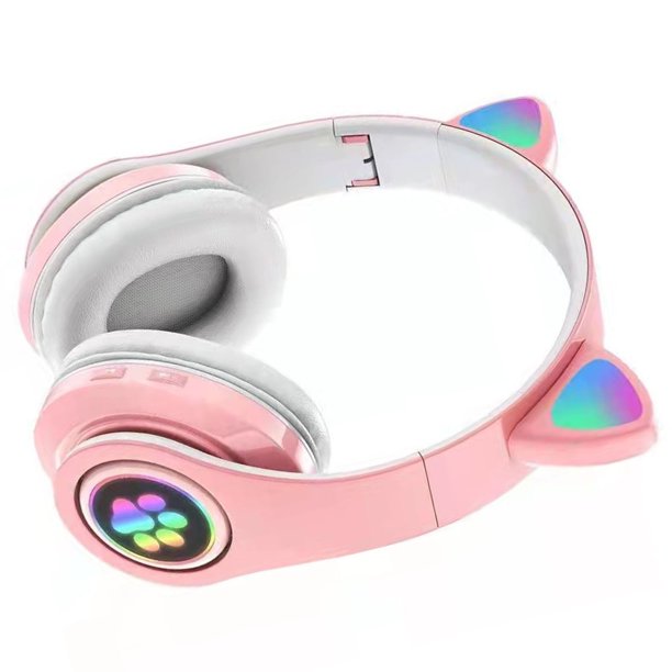 sweethay Auriculares de oreja de gato con micrófono 5.0 Auriculares  inalámbricos con cancelación de ruido RGB Gamer Adultos Niños niña Type3  NO3