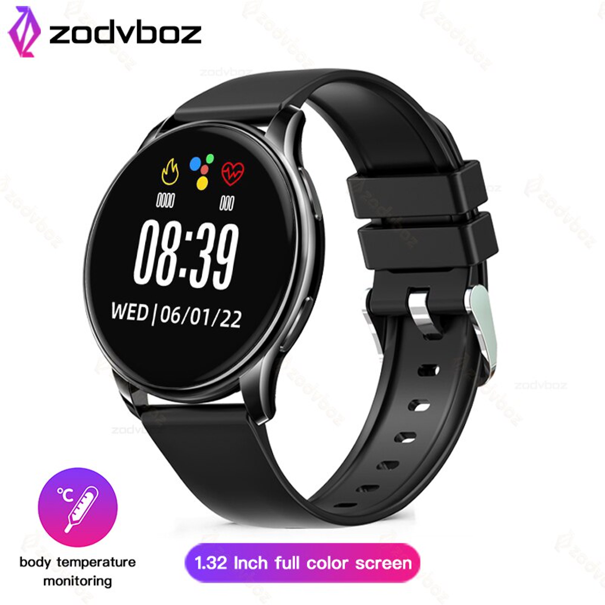 Reloj inteligente Inteligente para Mujer y Hombre Banda Inteligente 1.28  Pantalla Táctil Completa Pulsera Deportivo Impermeable IP67 con Monitor de