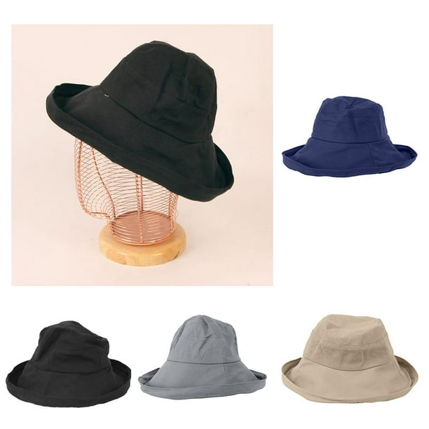 Sombrero de Hombre Mujer Gorro de Plegable con Cinta Ajustable para Playa  Pesca Viaje Beige jinwen Sombrero de hombre de Fishmen
