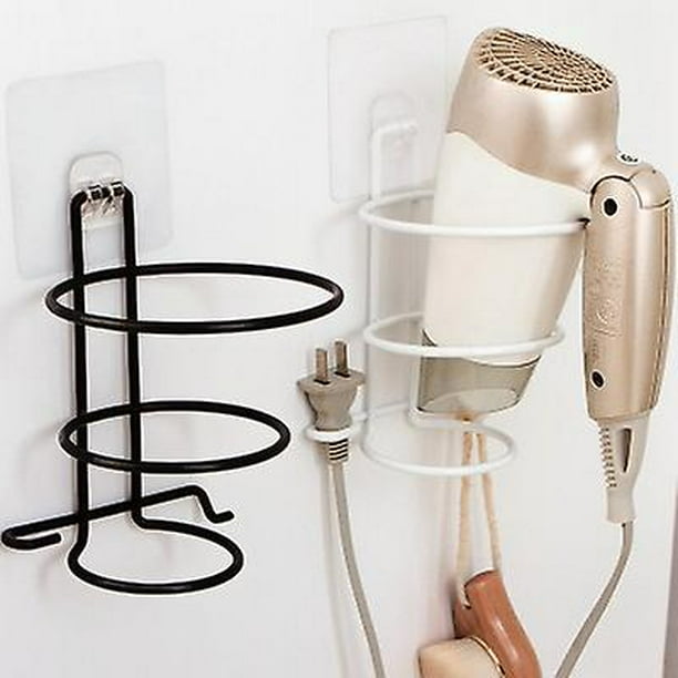 Soporte universal para secador de pelo, estante de montaje en pared,  soporte para secador de pelo, montaje en pared, secador de pelo de pared  (blanco)