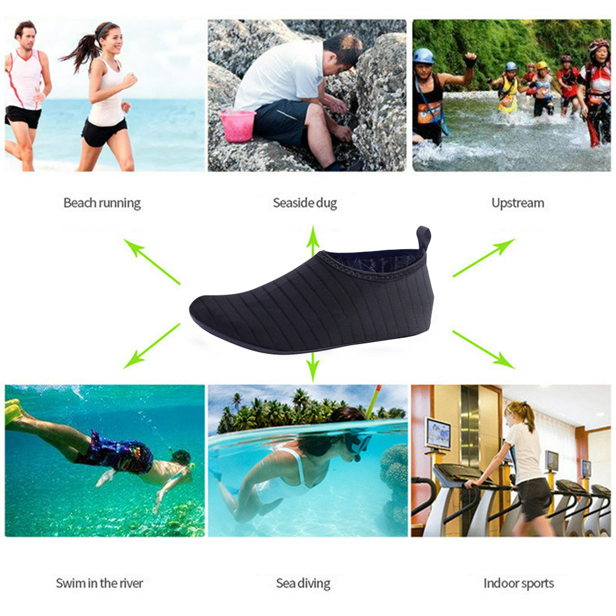 unisex antideslizante secado rápido descalzo natación aqua zapatos para  mujeres niños caminar agua calcetines río playa piscina zapatos