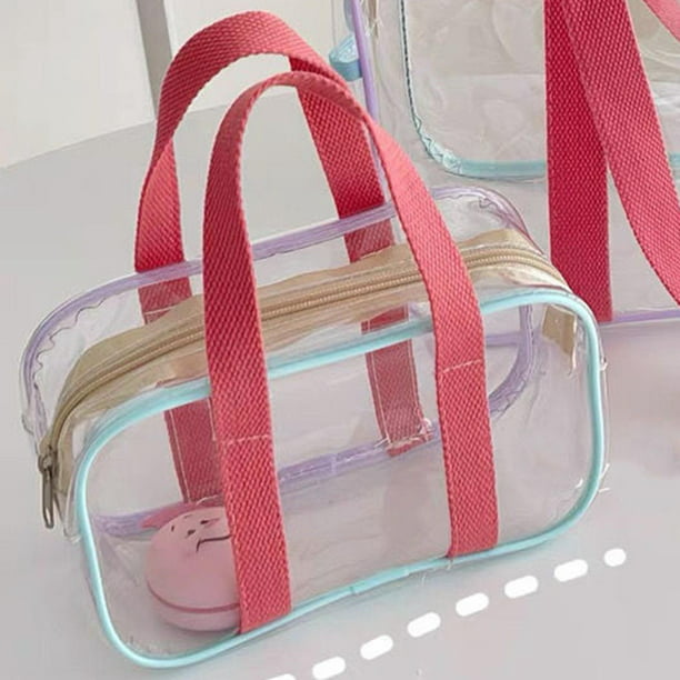 Bolsa de tela con cremallera transparente para viaje en casa, bolsa de  almacenamiento con agujero de