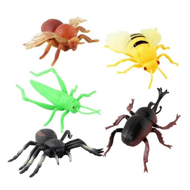  Juguete de insectos falsos, varios insectos, figuras de juguetes  de insectos realistas, juguetes de insectos de plástico al azar, juguetes  de insectos con caja de almacenamiento para niños con : Juguetes