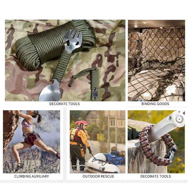 Kit de supervivencia de cuerda paracord de 7 soportes