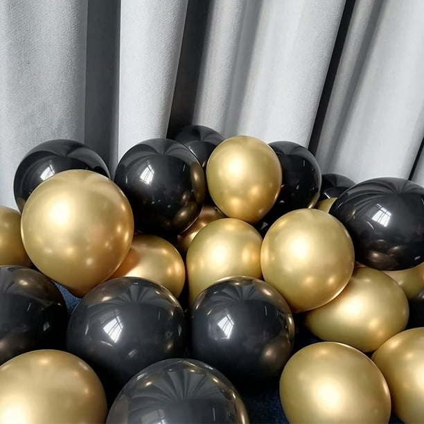Kit de arco de guirnalda de globos negros y dorados, total 142 piezas 18  12 10 5 Juego de globos JAMW Sencillez