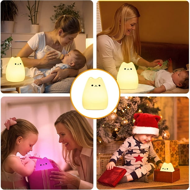 Luz de noche para niños, lámpara de noche con función de temporizador de  luz de noche para bebés, luz de noche para niños de silicona BeBe Girl  Gift9 * 8.9 * 10.2cm