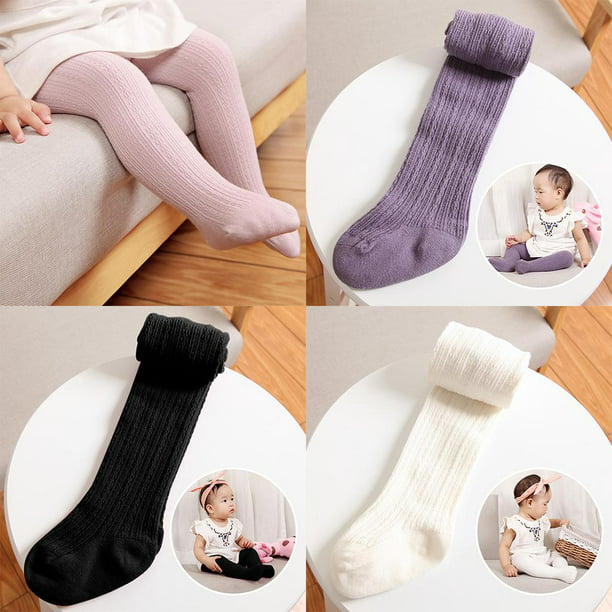 Medias para niñas y , medias de algodón suave, pantimedias lisas cálidas,  pantalones 6- perfke Medias de algodón para niños