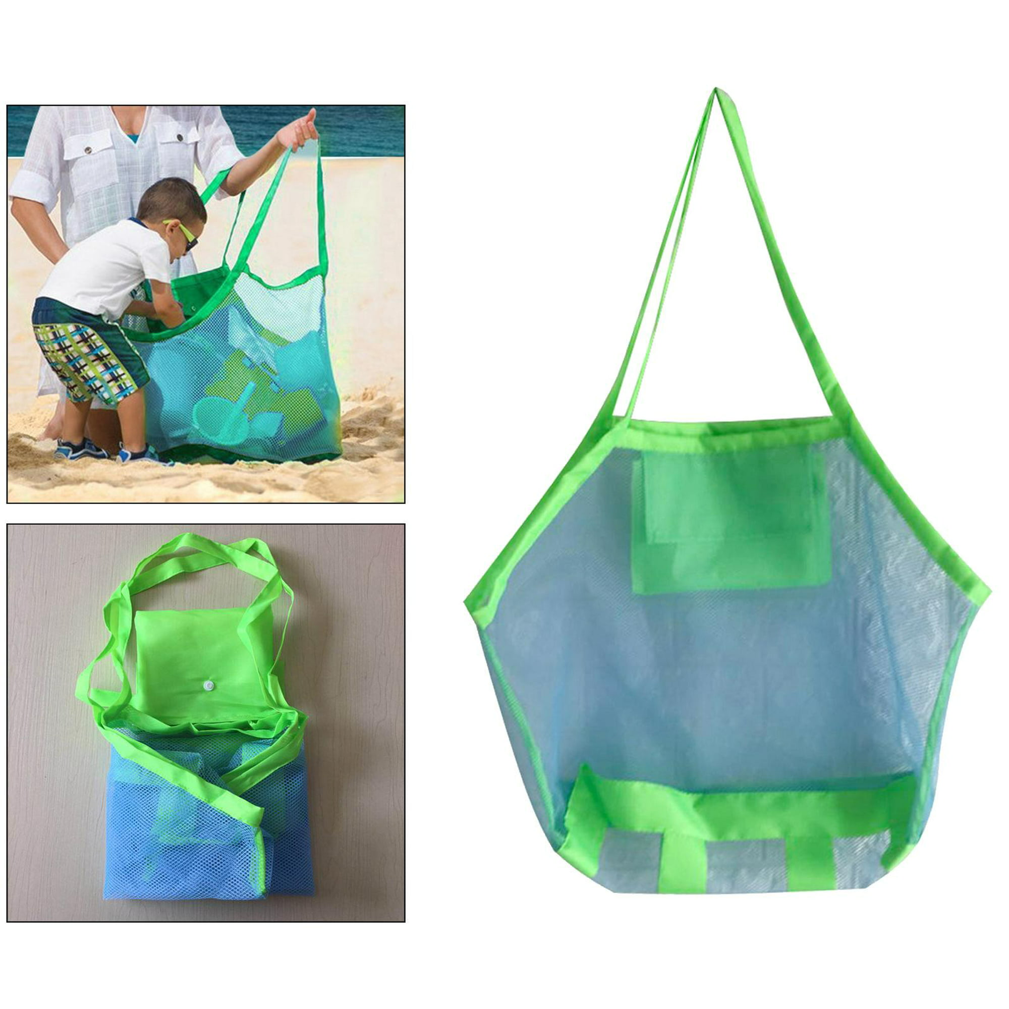 EocuSun Bolsa de playa de malla grande duradera con cordón de arena,  mochila de playa para natación y piscina, paquetes de bolsas de  almacenamiento