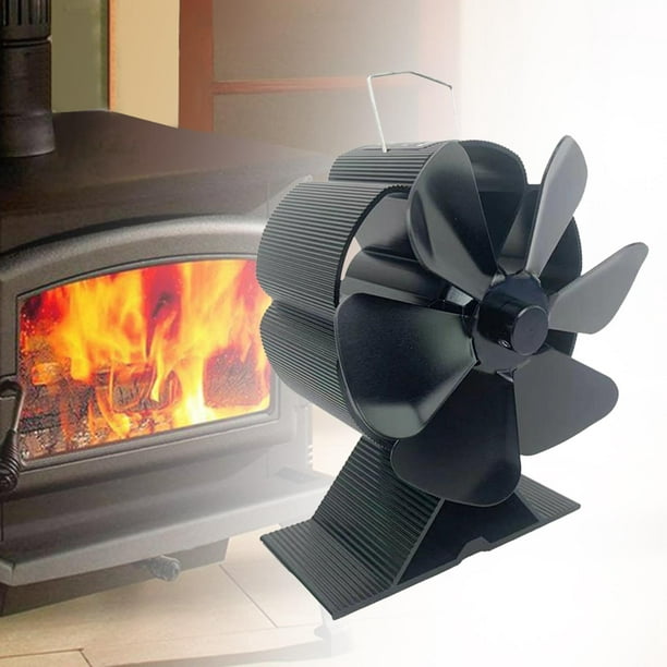  Ventilador de chimenea, ventilador de estufa de combustión,  aleación de aluminio anodizado, base de protección de seguridad para estufas  de leña de carbón : Hogar y Cocina
