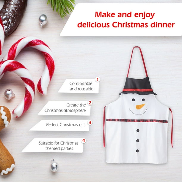 Delantal de Navidad para mujer con bolsillos patrón de muñeco de nieve  Delantal de cocina para regalo de vacaciones