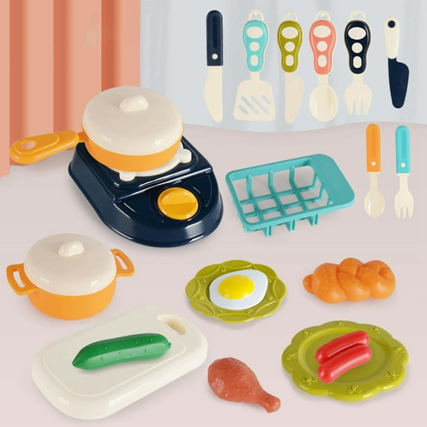 cute stone Accesorios de juguete de cocina para niños, juego de cocina de  simulación con juguetes, utensilios de cocina y utensilios, juguetes de