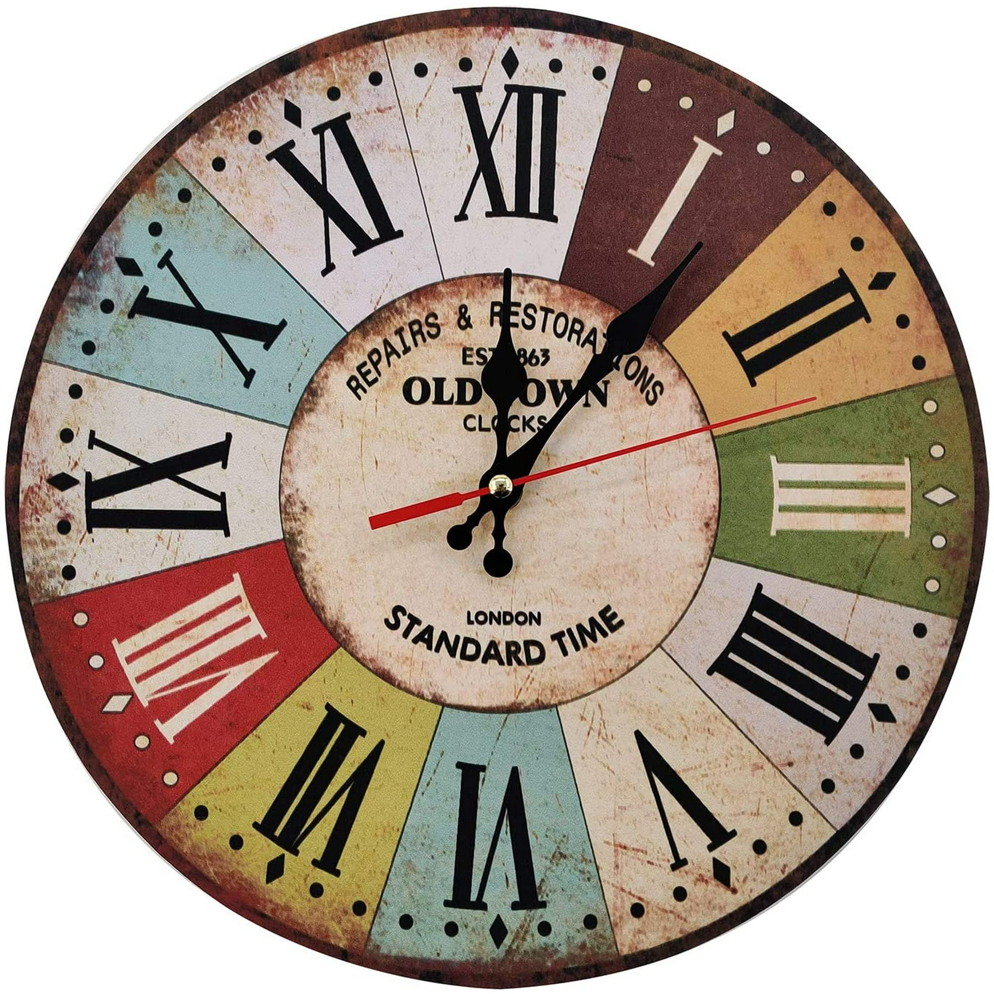 Reloj de pared de cocina, relojes de pared vintage, reloj de cocina,  temporizador de cocina, para el hogar, sala de estar, color rojo : Hogar y  Cocina 