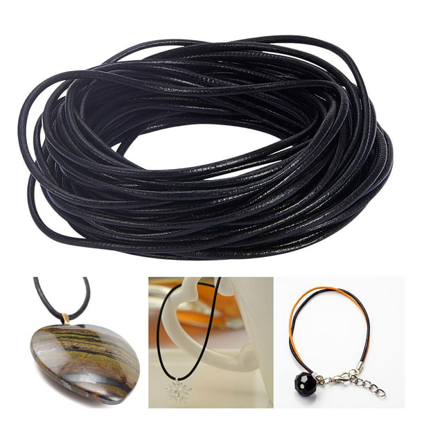 Cuerda negra, envoltura de cadena artesanal de alambre, cuerda de de cuero  PU de 32, DIY para , colgantes, fabricación de , 3MM 3 mm Baoblaze Collar  Cuerda