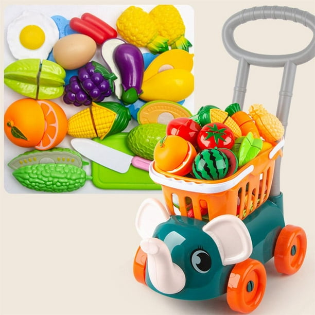 Mini carrito de compras con verduras, frutas, niños, comestibles, juguete  de Zulema juguetes del carro de la compra