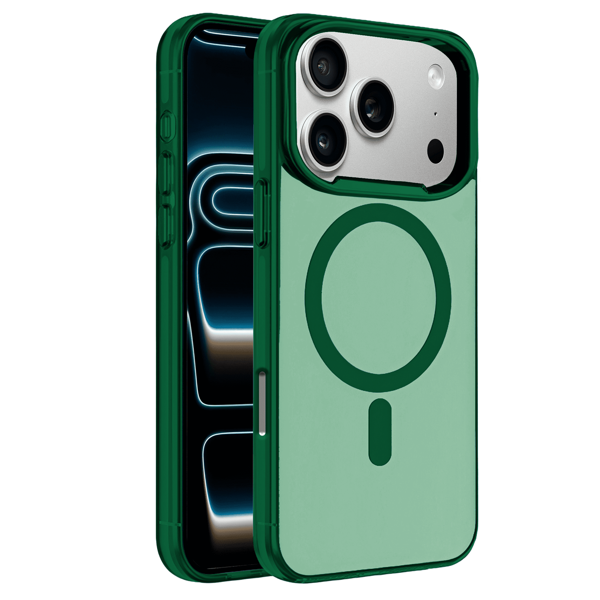 Funda case deluxe para iphone 17 pro max verde uso rudo compatible con magsafe, protección antigolpes resistente, pc + tpu, diseño elegante y duradero
