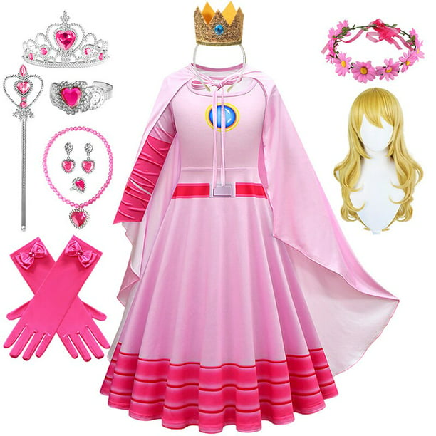Disfraz de princesa Aurora de Disney, vestido rosa y corona, disfraz de  Halloween para mujer