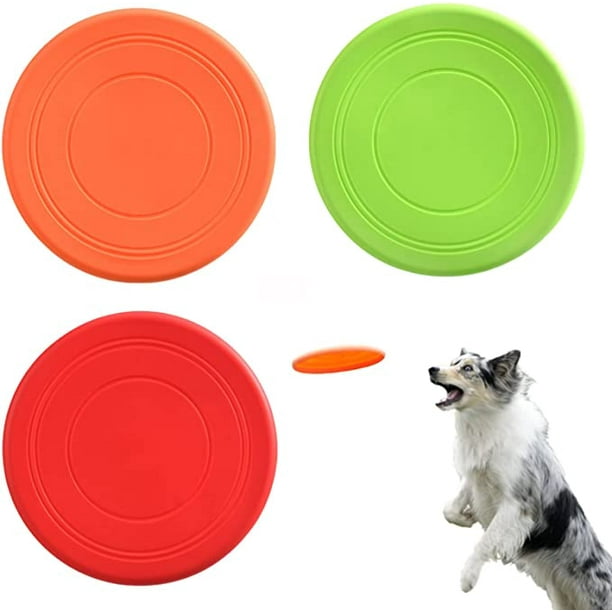 Paquete de 3 Frisbee para perros, Frisbee de caucho natural, Frisbee de  juguete de caucho, Frisbee r JM