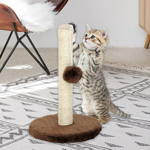 Rascador económico de 49 pulgadas para gatos con postes cubiertos de sisal  para gatos de interior, color marrón
