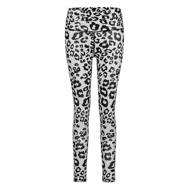 Gibobby Pantalones deportivos Women's Hip High Waist Leopard Print