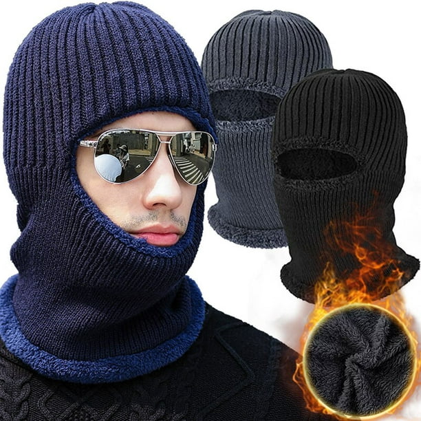 2022 nuevo gorro de punto de invierno gorros para hombres y mujeres al aire  libre mantener el calor engrosamiento más gorros de invierno de terciopelo  con bufanda gorro de máscara de esquí