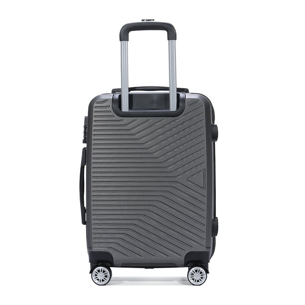 Maleta De Viaje Carry On 20 de Mano Cabina 10kg Rígida Doble Refuerzo Con  * TSA Lock * Luggage suitcase Armored Travel (Gris)
