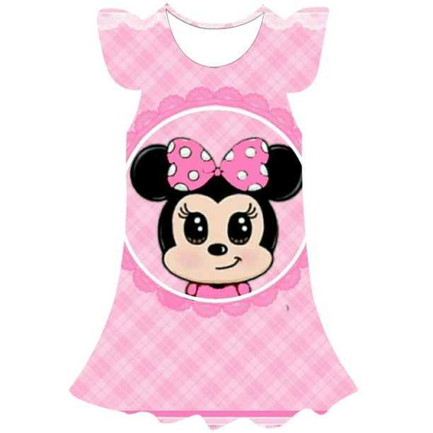 Verano Disney vestido nueva ropa para niños princesa vestido estampado cuello redondo tendencia Casual suelto Mickey Mouse Dress6T Gao Jinjia LED | Walmart en línea