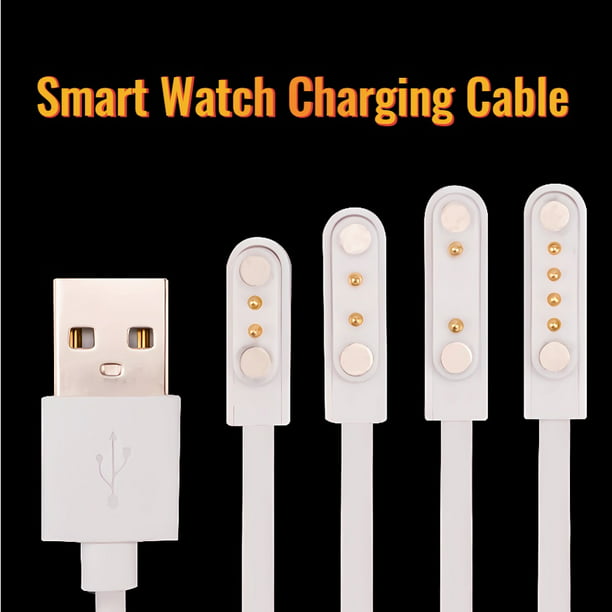 Universal Smart Watch Cable De Carga Magnético 2 Pines 4 Cargador De Reloj  USB Para Inteligente 7.62mm 2.84mm 4mm