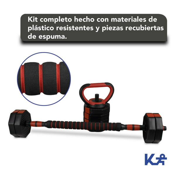 Set Kit Mancuernas Pesas Multiusos Ajustables 4en1 Hogar Gym KingSports  300245