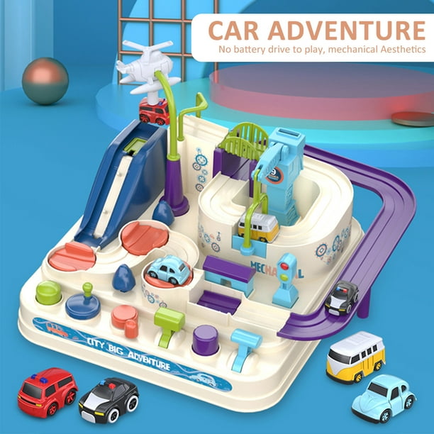 Juguete para niños de pista de carreras para niñas de 3 4 5 6 7 años,  juguetes de aventura de rescate de coche para niños de 3 años, juguetes de  coche