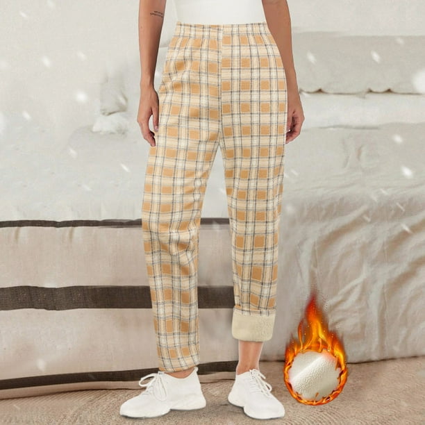 Gibobby Pantalones mujer frío Pantalones de dormir de otoño para