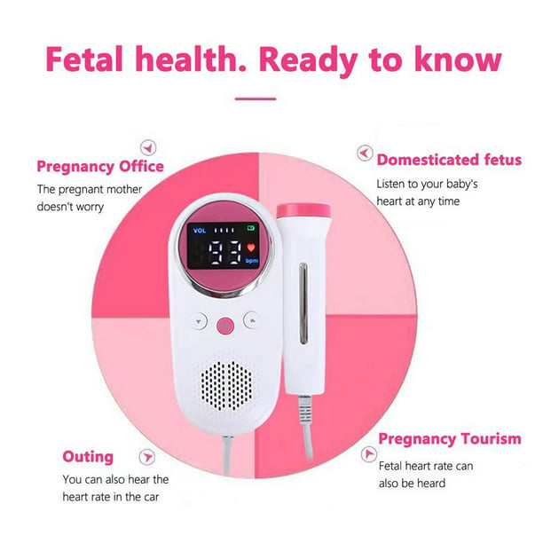 Pantalla lcd doppler fetal para el monitor portátil de bebé ecografía  embarazada monitor de embarazo en casa detector de latidos del corazón bebé  sin radiación