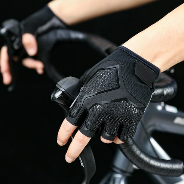 Guantes de entrenamiento, guantes negros para hombres y mujeres, guantes  transpirables de medio dedo, guantes de ejercicio de fitness, guantes