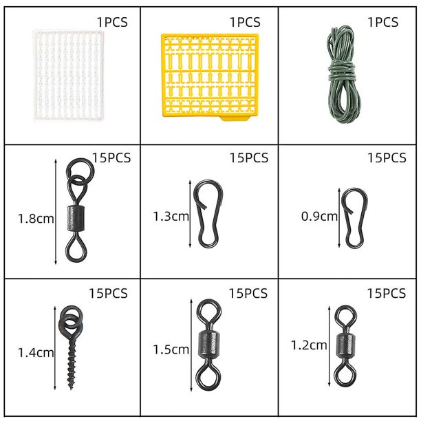 Kit de pesca caja con accesorios para pesca, anzuelos, plomos