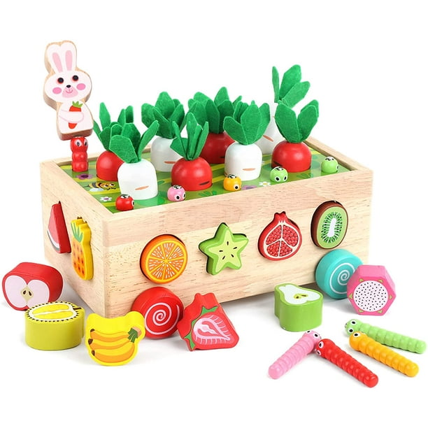 Juguetes Montessori para niños y niñas de 1, 2 y 3 años, rompecabezas de  madera para niños pequeños, juguetes educativos de aprendizaje para niños