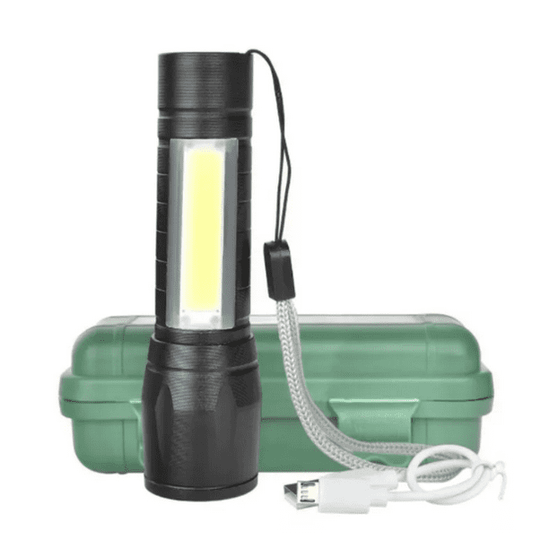 Linterna LED recargable de alta potencia, lámpara táctica de mano