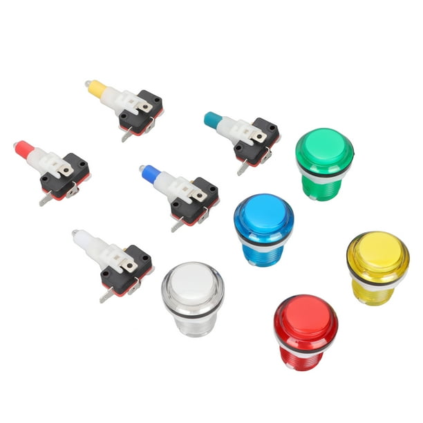 uds botones pulsadores Arcade botones iluminados LED profesionales para  máquina de juego 5V