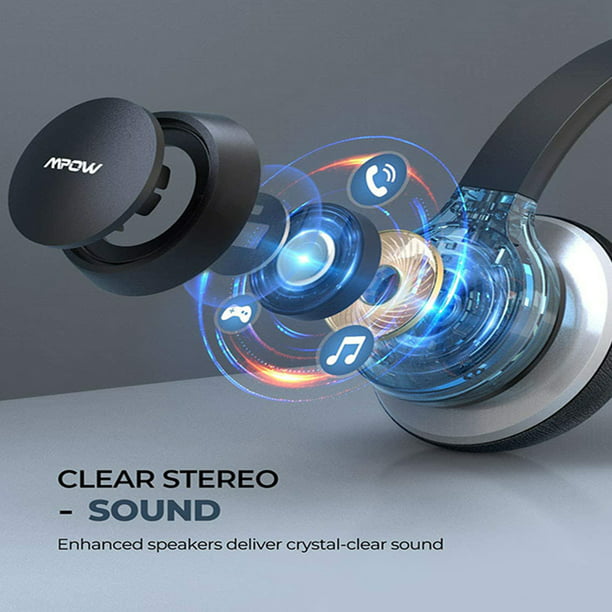 Mpow-auriculares inalámbricos Pro para oficina, cascos con Bluetooth 5,0  mejorados, transparentes, con micrófono giratorio