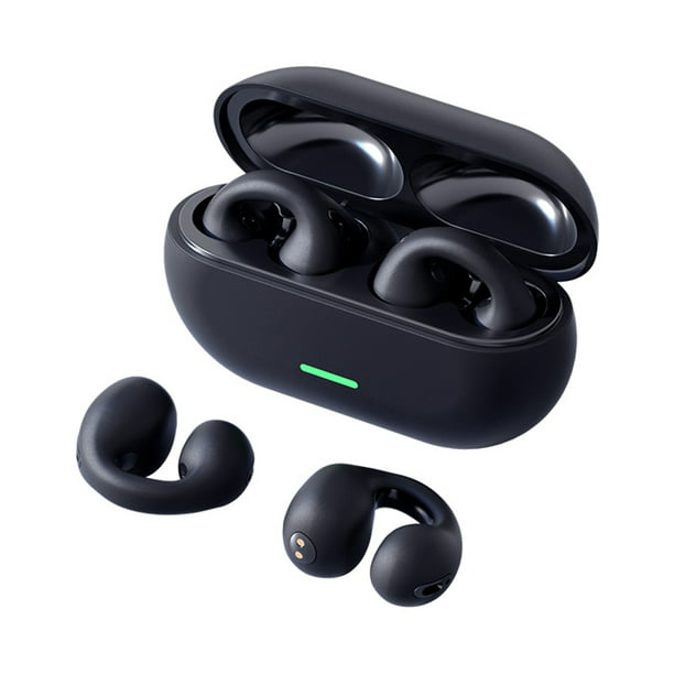 Auriculares de conducción ósea con clip, auriculares abiertos Bluetooth 5.3  para canales auditivos pequeños, control de botón, mini auriculares