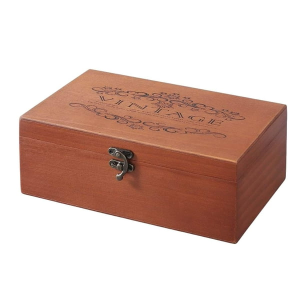 Caja de almacenamiento de madera de estilo Retro, caja de del Tesoro, cajas  de regalo, joyero prácti BLESIY Caja de almacenamiento de madera