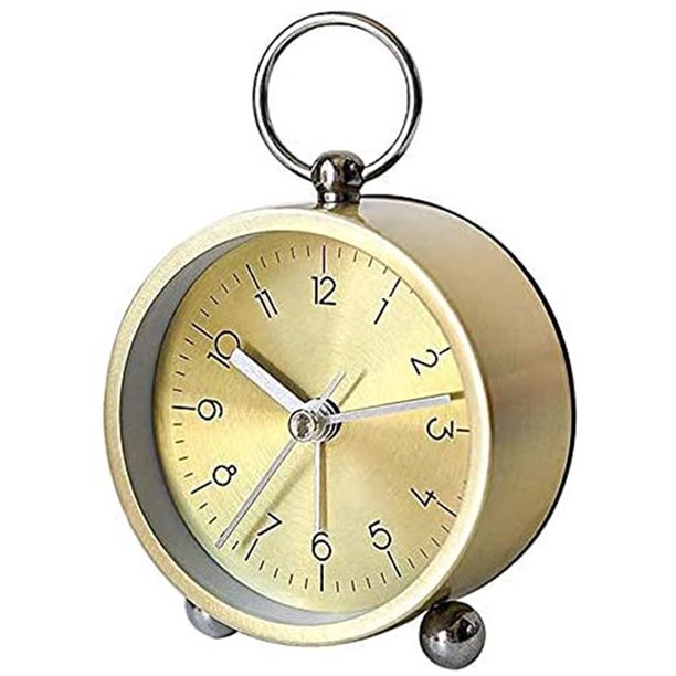 Despertador analógico, despertador silencioso, despertador de viaje pequeño  silencioso sin tictac, reloj despertador de viaje con repetición luminosa  (blanco)