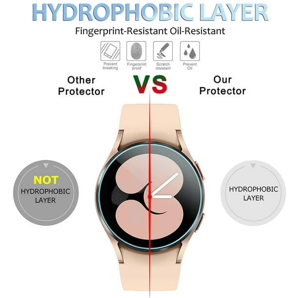 Diruite 4 Piezas Protector Pantalla para Samsung Galaxy Watch 6/5/4 40mm  Cristal Templado(Diámetro 37mm),HD Protector Reloj para Samsung Galaxy  Watch