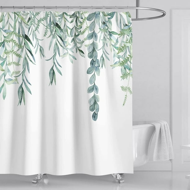 Cortina de ducha de 78 pulgadas de largo, juego de cortina de ducha de lino  ultra gruesa con ganchos de plástico, cortinas de ducha altas rústicas