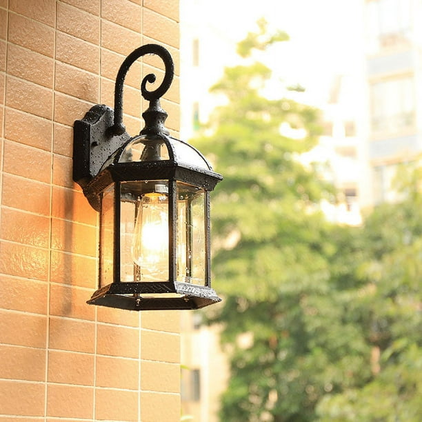 Lámpara exterior grande, lámpara de pared para exteriores, aplique de pared  de aluminio, impermeable, farol para porche, luces exteriores para casa