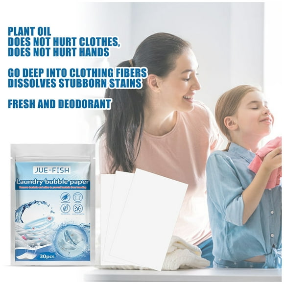30 uds hojas de jabón para lavar ropa de alta eficiencia para el hogar hoja de polvo de limpieza descontaminación limpieza profunda para ropa de niños sujetador hugtrwg para estrenar