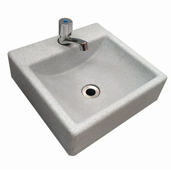 lavabo cuadrado 34 granito gris monomando versaplas lc34b12m