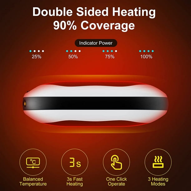 Calentador de manos recargable, batería externa USB de 10000 mAh con pantalla  digital, calentador de manos eléctrico con múltiples niveles de  calentamiento de 40 a 60 °C, ideal para Raynauds y senderismo