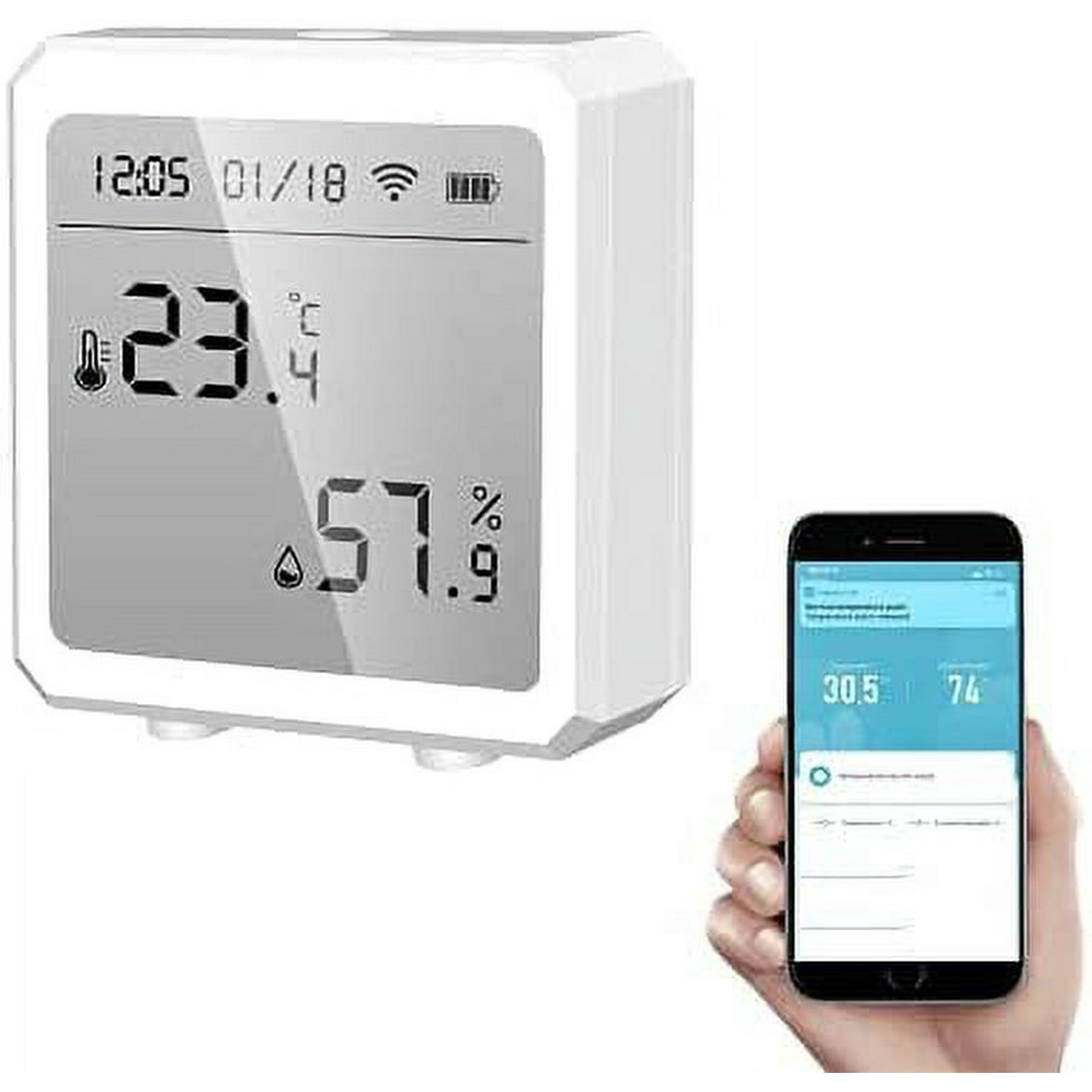 Sensor de temperatura y Humedad inteligente Wifi con sensor Externo  Higrometro Tuya Smart - TUYA