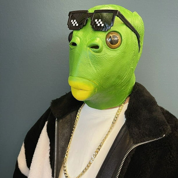 Máscara de cabeza de pez verde para adultos Unisex, tocados, juguetes de  disfraz de Alien divertidos Likrtyny 4ff8fm0ck2fr9hy8