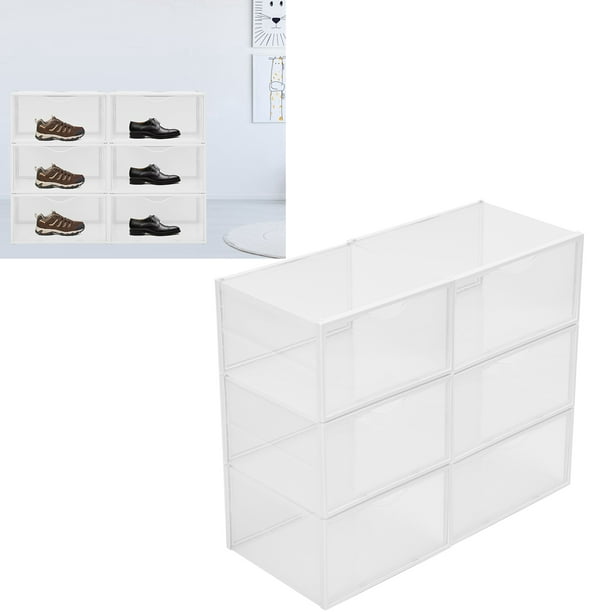 Caja de zapatos transparente juego de 6 contenedores apilables de
